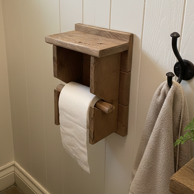 Wooden Toilet Roll Holder
