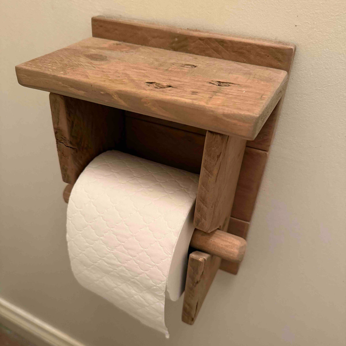 Wooden Toilet Roll Holder