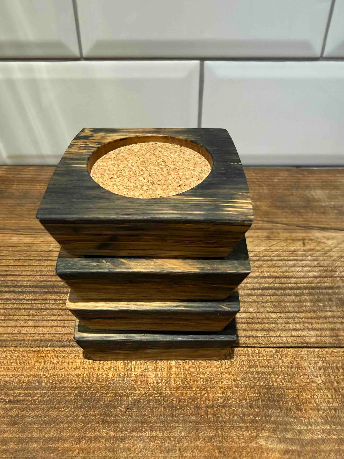 Reclaimed Whisky Barrel Stave Flight Board & Coaster Set