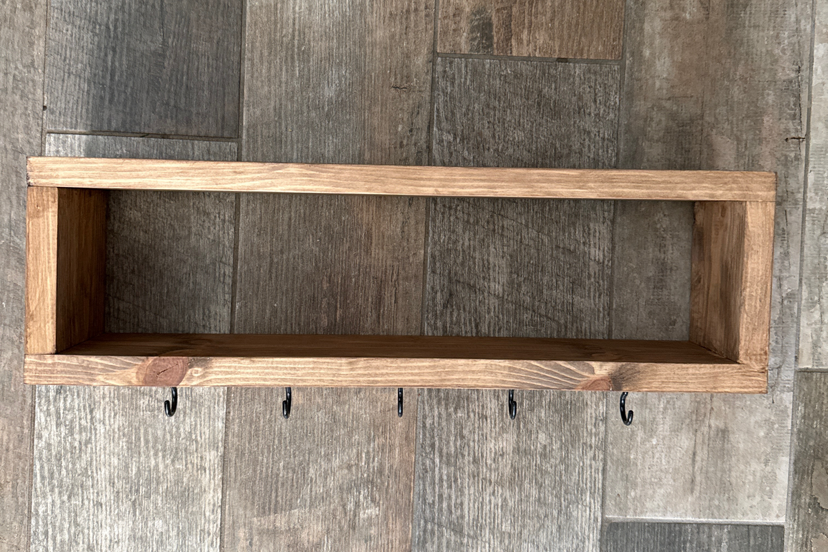 Rustic Wooden Mug Shelf