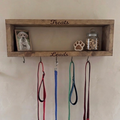 Rustic Wooden Dog Lead Rack • Handmade Pet Treat Station