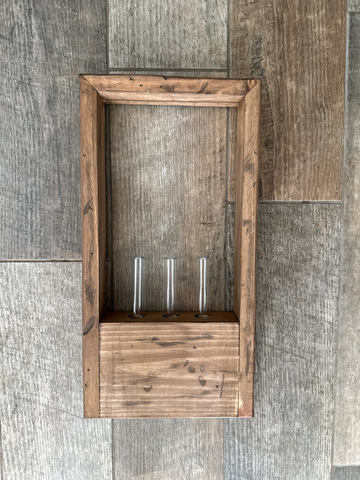 Rustic Wood Propagation Station • Wall Mounted Floral Display Frame