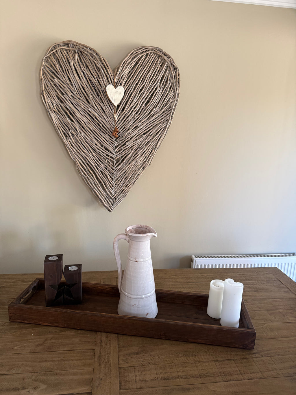 Handcrafted Solid Wood Rustic Long Tray