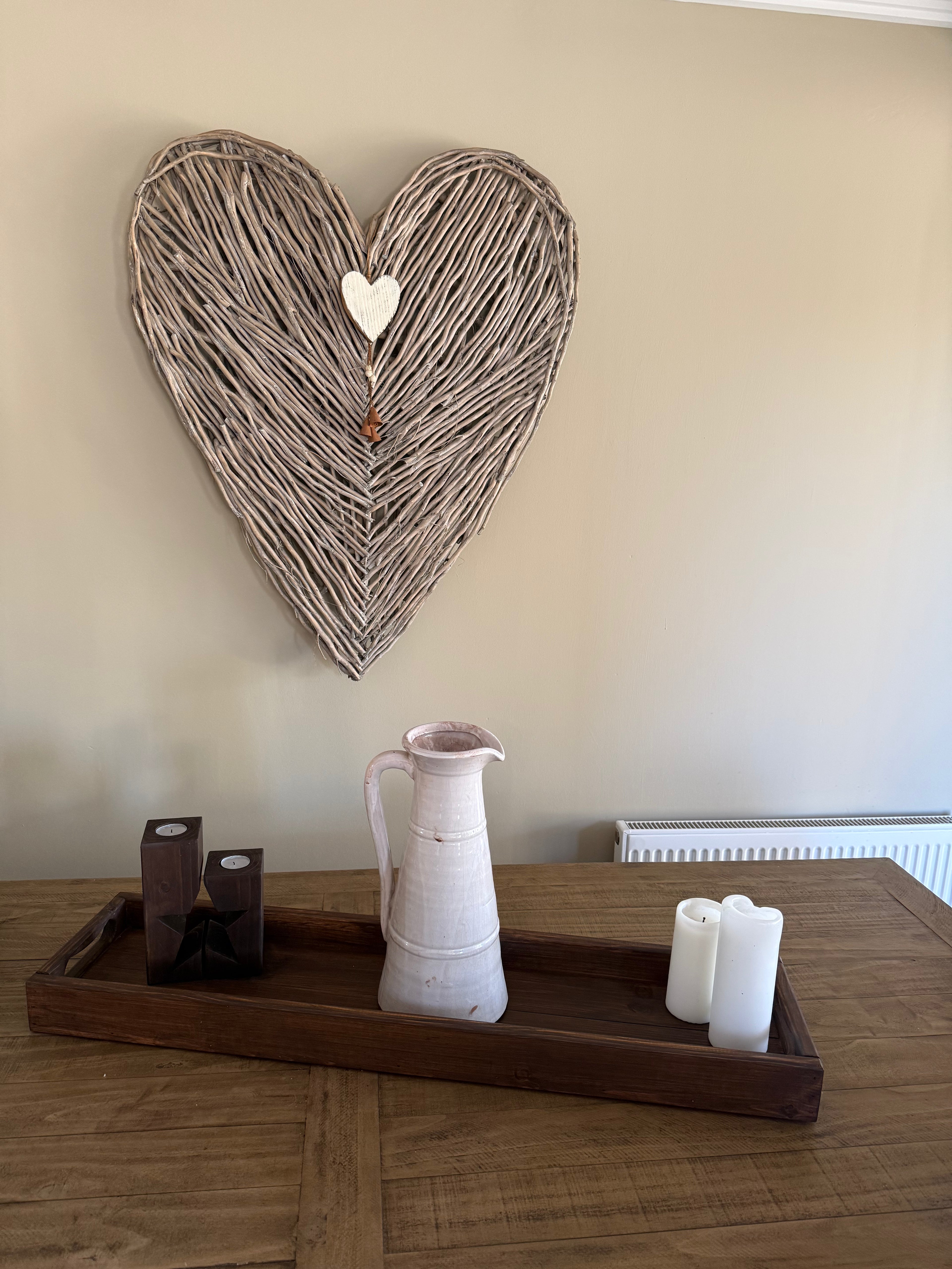 Handcrafted Solid Wood Rustic Long Tray