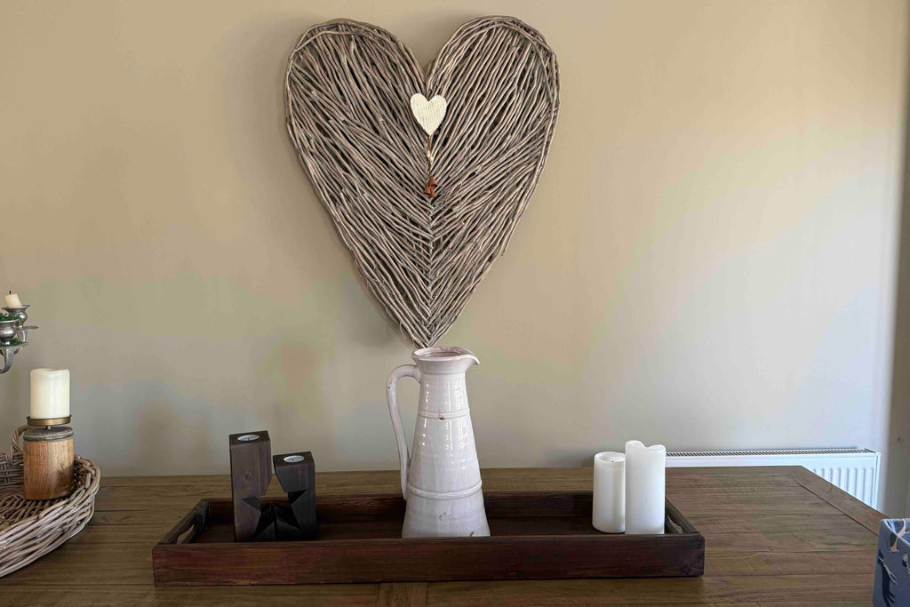Handcrafted Solid Wood Rustic Long Tray