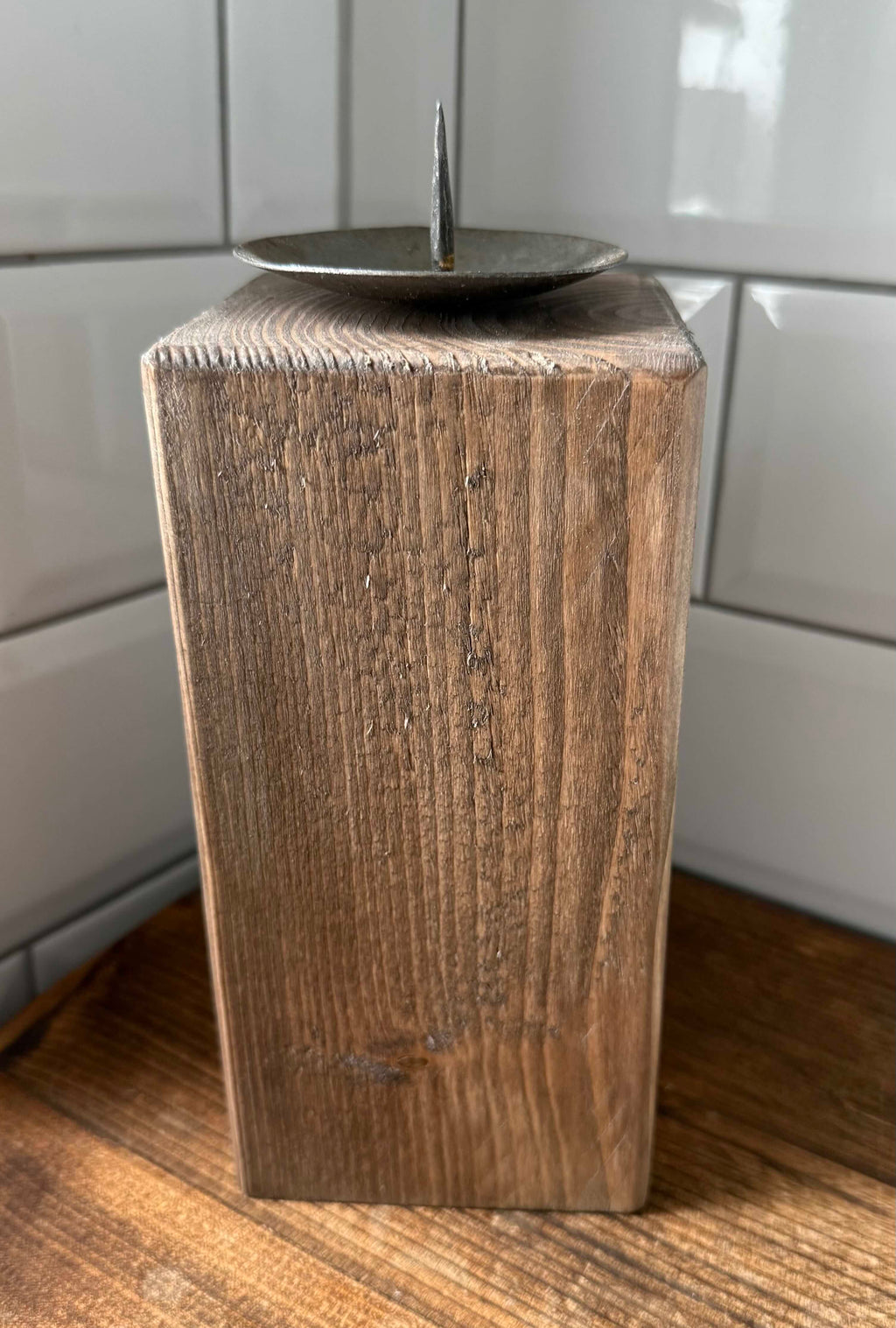 Rustic Wooden Candle Holder