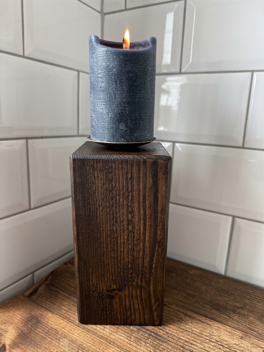 Rustic Wooden Candle Holder