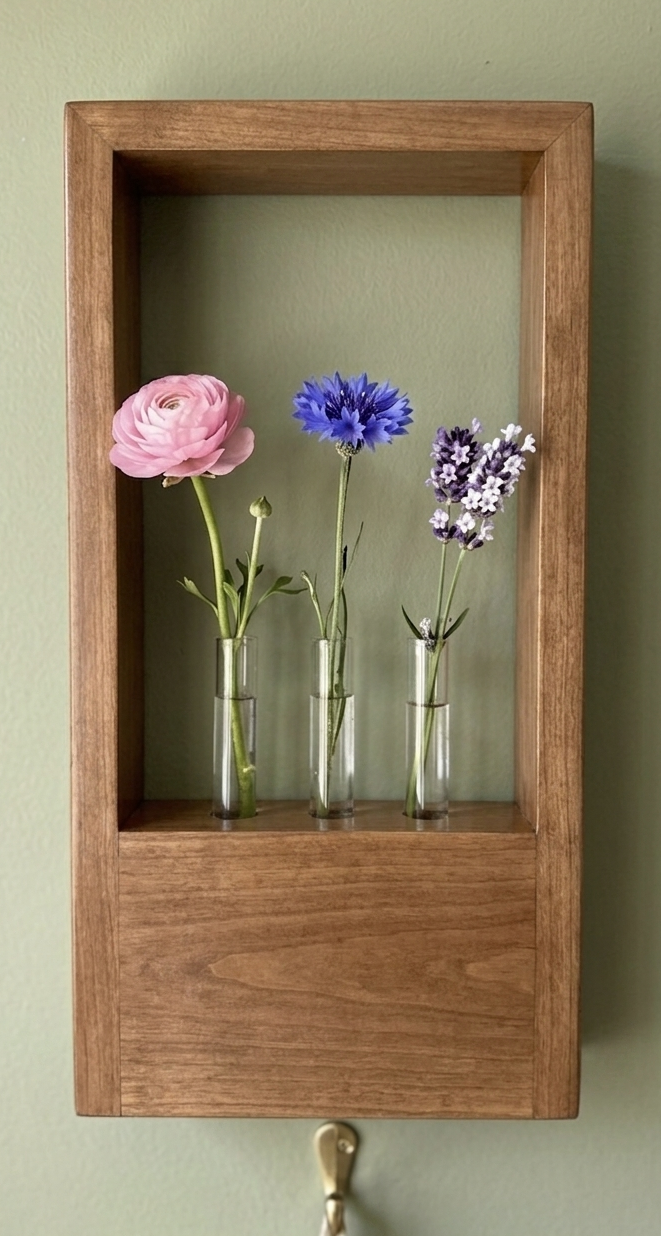 Rustic Wood Propagation Station • Wall Mounted Floral Display Frame
