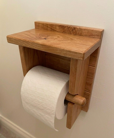 Wooden Toilet Roll Holder